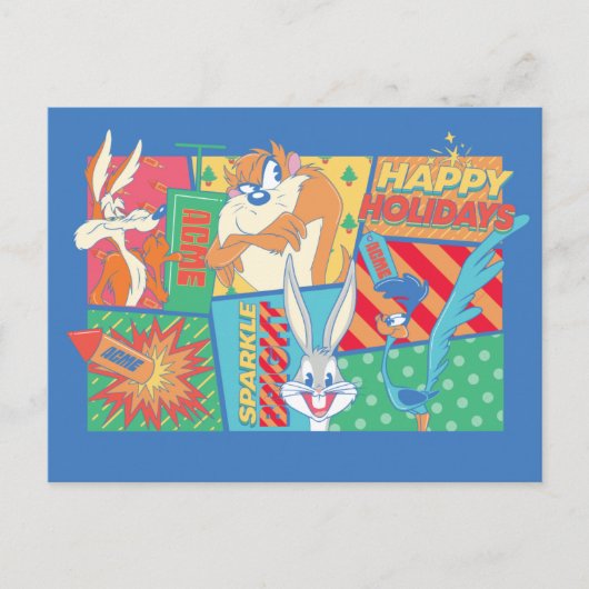 LOONEY TUNES™ | Prettige feestdagen Patroon Briefkaart (Voorkant)