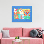 LOONEY TUNES™ | Prettige feestdagen Patroon Canvas Afdruk (Insitu (Woonkamer))