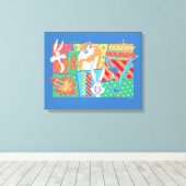 LOONEY TUNES™ | Prettige feestdagen Patroon Canvas Afdruk (Insitu (Houten vloer))