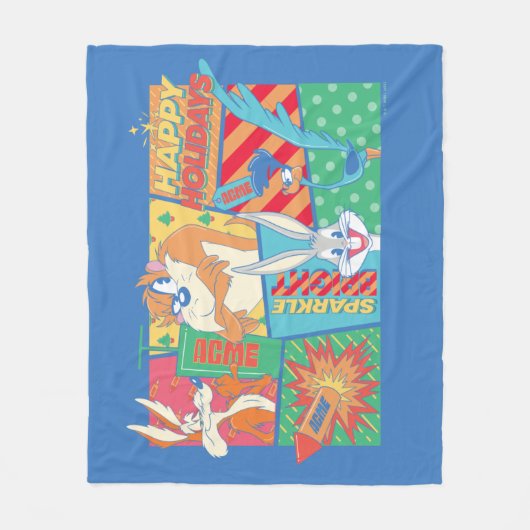 LOONEY TUNES™ | Prettige feestdagen Patroon Fleece Deken (Voorkant)