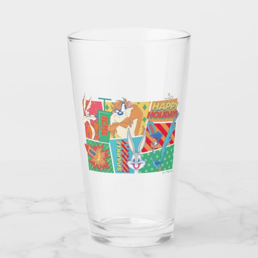 LOONEY TUNES™ | Prettige feestdagen Patroon Glas (Voorkant)