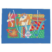LOONEY TUNES™ | Prettige feestdagen Patroon Groot Cadeauzakje (Achterkant)