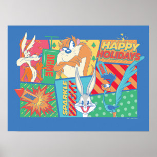 LOONEY TUNES™ Prettige feestdagen Patroon Poster
