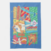 LOONEY TUNES™ | Prettige feestdagen Patroon Theedoek (Verticaal)
