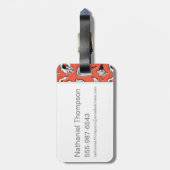 LOONEY TUNES™ Retro Halftone Patroon Bagagelabel (Achterkant verticaal)