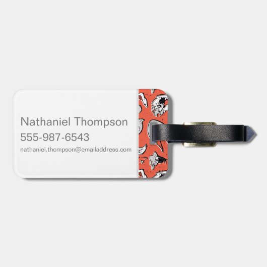 LOONEY TUNES™ Retro Halftone Patroon Bagagelabel (Achterkant horizontaal)