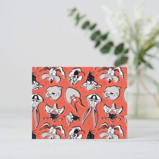 LOONEY TUNES™ Retro Halftone Patroon Briefkaart (Staand voorkant)