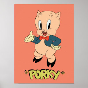 LOONEY TUNES™ Retro Lachsalvo's Porky Pig Poster