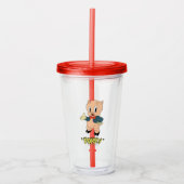 LOONEY TUNES™ Retro Laughs | Porky Pig Acryl Drinkbeker (Voorkant)