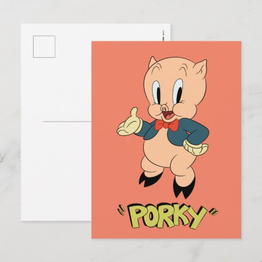 LOONEY TUNES™ Retro Laughs | Porky Pig Briefkaart (Voorkant / Achterkant)