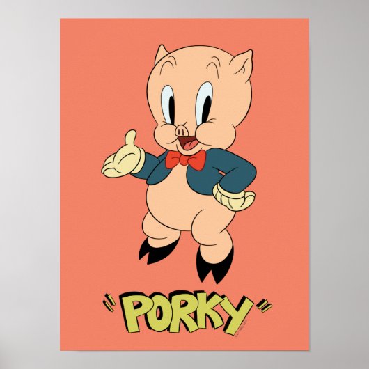 LOONEY TUNES™ Retro Laughs | Porky Pig Poster (Voorkant)