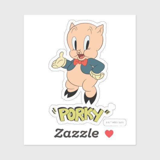 LOONEY TUNES™ Retro Laughs | Porky Pig Sticker (Vel)
