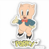 LOONEY TUNES™ Retro Laughs | Porky Pig Sticker (Voorkant)