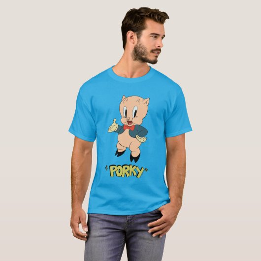 LOONEY TUNES™ Retro Laughs | Porky Pig T-shirt (Voorkant volledig)