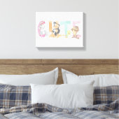 LOONEY TUNES™ Schattigee Waterverf Wordmark Canvas Afdruk (Insitu (Slaapkamer))