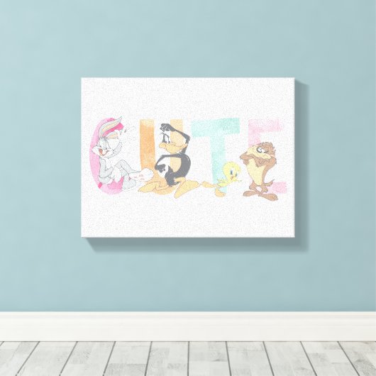 LOONEY TUNES™ Schattigee Waterverf Wordmark Canvas Afdruk (Insitu (Houten vloer))