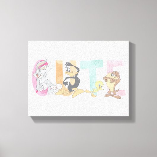 LOONEY TUNES™ Schattigee Waterverf Wordmark Canvas Afdruk (Voorkant)