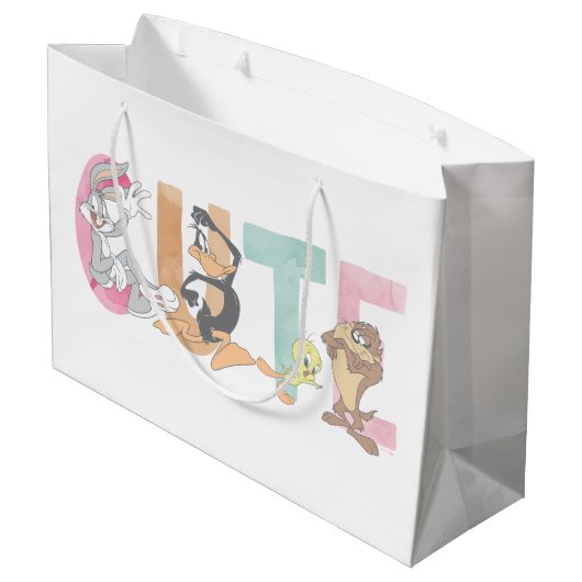 LOONEY TUNES™ Schattigee Waterverf Wordmark Groot Cadeauzakje (Achterkant Gekanteld)