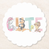 LOONEY TUNES™ Schattigee Waterverf Wordmark Kartonnen Onderzetters (Voorkant)