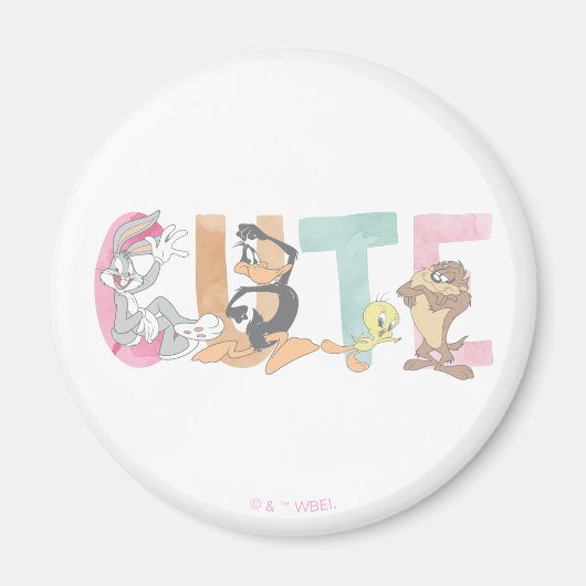 LOONEY TUNES™ Schattigee Waterverf Wordmark Magneet (Voorkant)