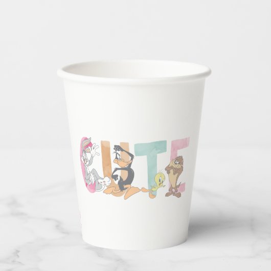 LOONEY TUNES™ Schattigee Waterverf Wordmark Papieren Bekers (Voorkant)