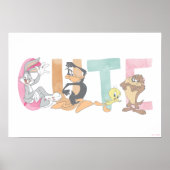 LOONEY TUNES™ Schattigee Waterverf Wordmark Poster (Voorkant)