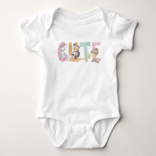 LOONEY TUNES™ Schattigee Waterverf Wordmark Romper (Voorkant)