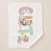 LOONEY TUNES™ Schattigee Waterverf Wordmark Sherpa Deken (Voorkant)
