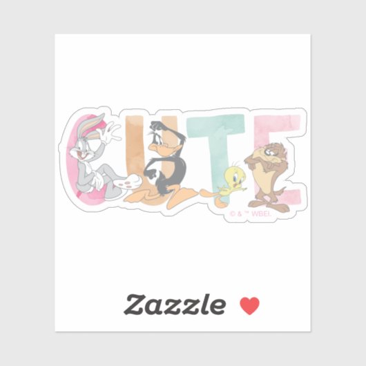 LOONEY TUNES™ Schattigee Waterverf Wordmark Sticker (Vel)