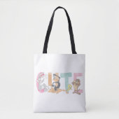 LOONEY TUNES™ Schattigee Waterverf Wordmark Tote Bag (Voorkant)