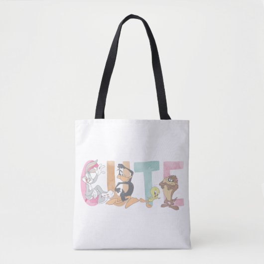 LOONEY TUNES™ Schattigee Waterverf Wordmark Tote Bag (Voorkant)