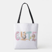 LOONEY TUNES™ Schattigee Waterverf Wordmark Tote Bag (Achterkant)