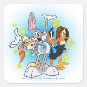 LOONEY TUNES™ Show Groep Vierkante Sticker