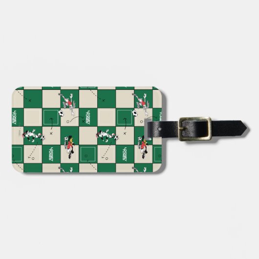 LOONEY TUNES™ Soccer Grid Pattern Bagagelabel (Voorkant horizontaal)