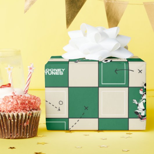 LOONEY TUNES™ Soccer Grid Pattern Cadeaupapier (Verjaardagsfeest)