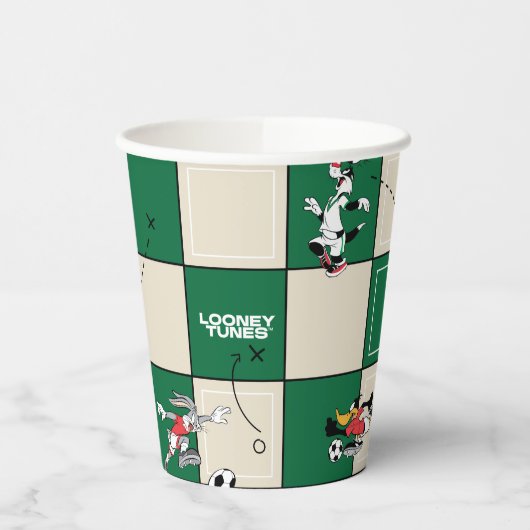 LOONEY TUNES™ Soccer Grid Pattern Papieren Bekers (Links)