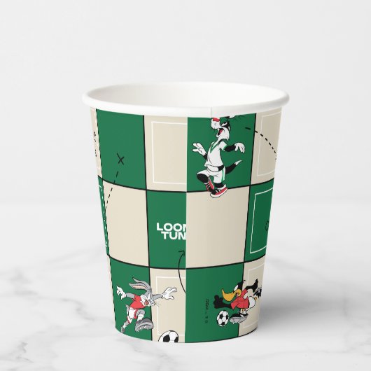 LOONEY TUNES™ Soccer Grid Pattern Papieren Bekers (Rechts)