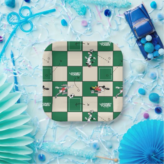 LOONEY TUNES™ Soccer Grid Pattern Papieren Bordje (Feest)