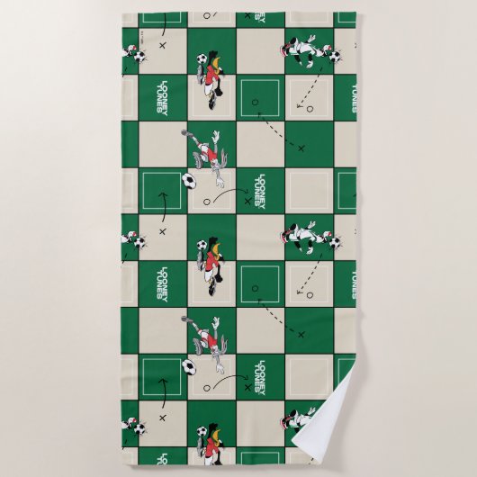 LOONEY TUNES™ Soccer Grid Pattern Strandlaken (Voorkant)