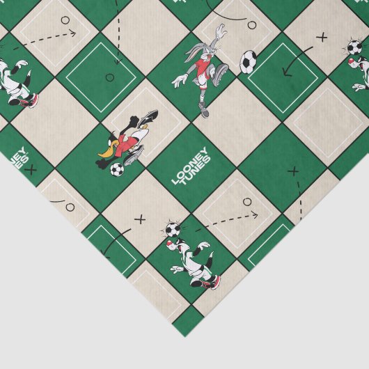 LOONEY TUNES™ Soccer Grid Pattern Tissuepapier (Detail)