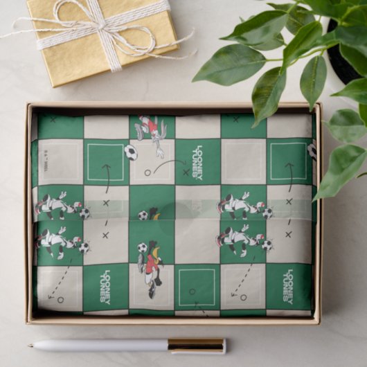 LOONEY TUNES™ Soccer Grid Pattern Tissuepapier (Geschenk)