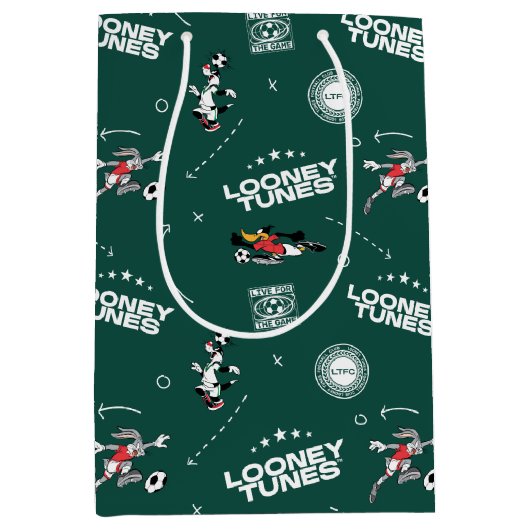 LOONEY TUNES™ Soccer Playbook Pattern Medium Cadeauzakje (Voorkant)