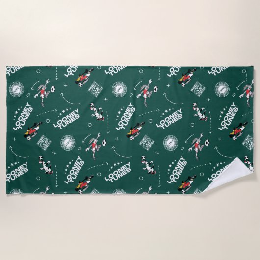 LOONEY TUNES™ Soccer Playbook Pattern Strandlaken (Voorkant)