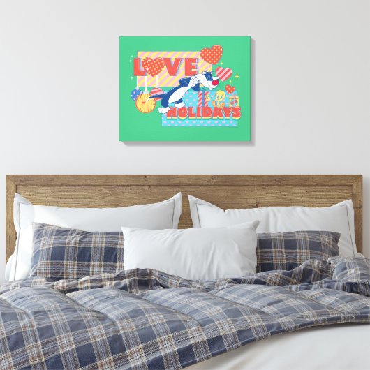 LOONEY TUNES™ | SYLVESTER™ & TWEETY™Love Feestdage Canvas Afdruk (Insitu (Slaapkamer))