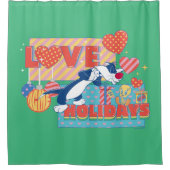 LOONEY TUNES™ | SYLVESTER™ & TWEETY™Love Feestdage Douchegordijn (Voorkant)