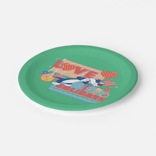 LOONEY TUNES™ | SYLVESTER™ & TWEETY™Love Feestdage Papieren Bordje (Gekanteld)