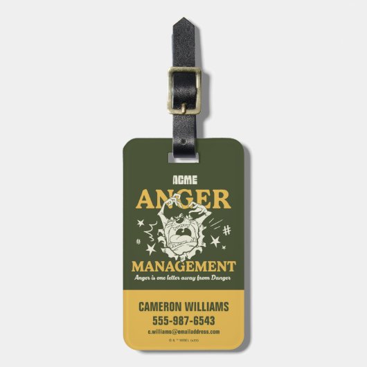 LOONEY TUNES™ |TAZ™ ACME Anger Management Bagagelabel (Voorkant verticaal)
