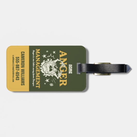 LOONEY TUNES™ |TAZ™ ACME Anger Management Bagagelabel (Achterkant horizontaal)