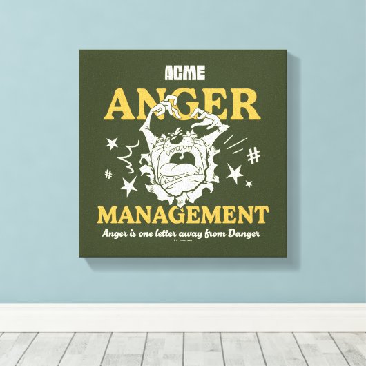 LOONEY TUNES™ |TAZ™ ACME Anger Management Canvas Afdruk (Insitu (Houten vloer))
