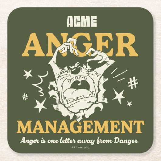 LOONEY TUNES™ |TAZ™ ACME Anger Management Kartonnen Onderzetters (Voorkant)